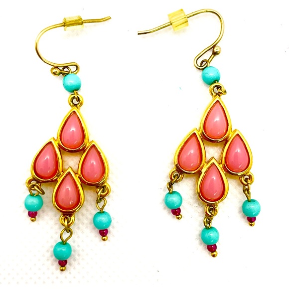 SIX PAIRS Pink and Blue Earrings in ONE Bundle!  Full Set of 6 Pairs / One Lot! - Picture 4 of 16